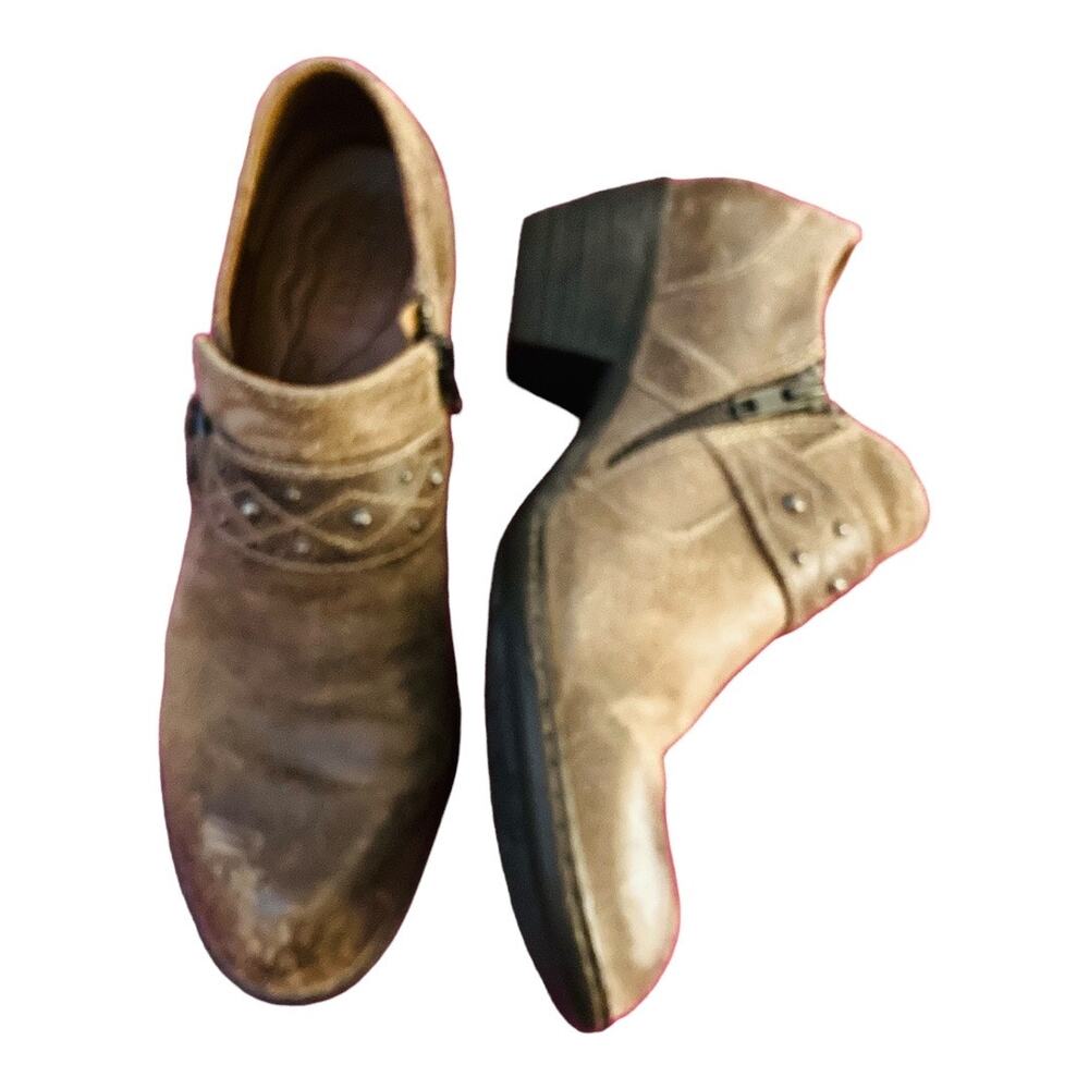 Born Distressed Shooties Loriei Style Side Zipper Brown Size 9.5 - Picture 3 of 11